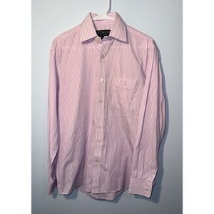 LUCCHESE Bootmaker Men's Shirt Cowboy Western Rodeo Button Pink Stripe Size M